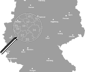 Lupe auf Deutschlandkarte